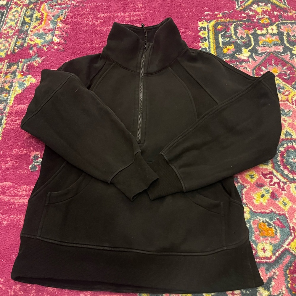 Black lululemon Scuba Quarter-Zip Pullover